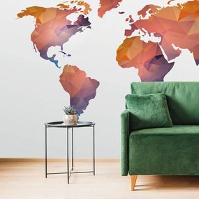 Tapeta mapa sveta v odtieňoch oranžovej - 150x100