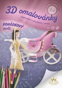 DECOLED Omaľovánka A4 - puzzle princezná a kočiar