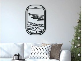 drevko Drevený obraz na stenu Okno lietadla Rozmer obrazu: 44,5 x 29 cm, Farba dekorácie: Čierna
