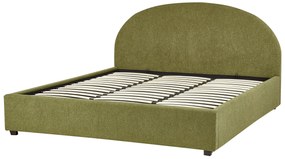 Buklé posteľ s úložným priestorom 180 x 200 cm olivovozelená VAUCLUSE Beliani
