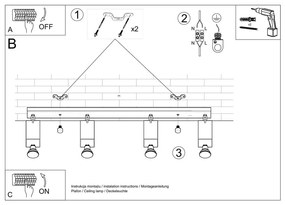 Biele stropné svietidlo Sollux Toscana