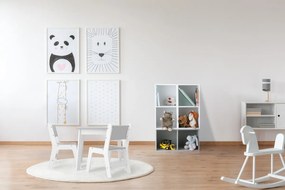 Ourbaby - Detský stolček a stoličky - šedo-biela Grey &amp; White