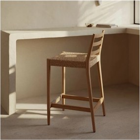 Barová stolička z dubového dreva v prírodnej farbe (výška sedadla 65 cm) Analy – Kave Home