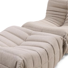 Čalouněný taburet Fugi béžovo-šedý