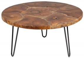 Dizajnový konferenčný stôl Mappe 70 cm teak