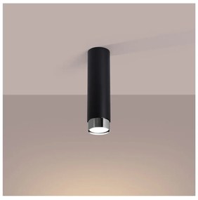 Stropné svietidlo v čierno-striebornej farbe Crown – Sollux