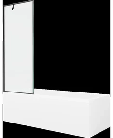 Mexen Cubik obdĺžniková vaňa 160 x 70 cm s obkladom a 1-krídlovou sprchovou zástenou 70 cm, Čierny vzor - 550316070X9507007070