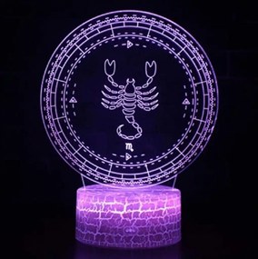 3Dmix 3DL-SMRT081 – 3D LED nočná lampa 3Dmix - znamenie zverokruku Škorpión (Smart)