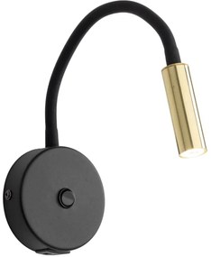 LED Nástenná lampa s USB portem LAGOS 1xG9/3W/5V čierna/zlatá