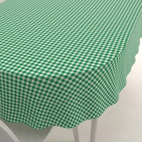 Biante Bavlnený oválny obrus Sandra SA-058 Zeleno-biele kocky 100x160 cm