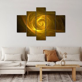 Obraz abstraktnej žltej špirály (150x105 cm)