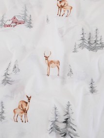 Vianočná bavlnená obliečka na vankúš Renforcé 50 × 70 cm - Zimný les