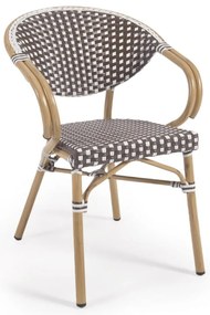 Hnedá kovová/plastová záhradná stolička Marilyn – Kave Home