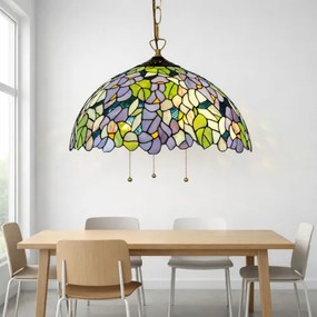 Luster do obývačky Tiffany Premium AMAZONIT Ø50 3*E27