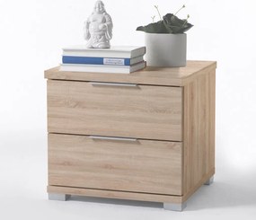 Nočný stolík s 2 zásuvkami Smilla, výška 43 cm, dub sonoma