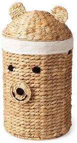 Detský kôš na hračky z vodného hyacintu v prírodnej farbe ø 30x56 cm Bear – Compactor