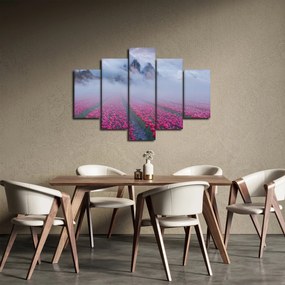 Obraz - Krajina s tulipánovými poľami (150x105 cm)