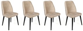 Súprava jedálenských stoličiek Alfa Cream and Black, 4 ks