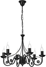 Luster na reťazi DONATO 6xE14/40W/230V čierna
