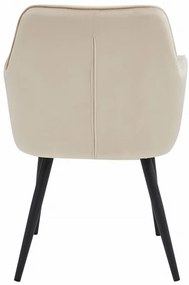 Set dvoch jedálenských stoličiek JORK zamatové, béžové (čierne nohy) 2 ks