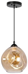 Luster na lanku 1xE27/60W/230V čierna/dymová