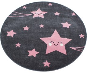 Ayyildiz Detský kusový koberec KIDS 0610, Okrúhly, Ružová Rozmer koberca: 120 cm KRUH