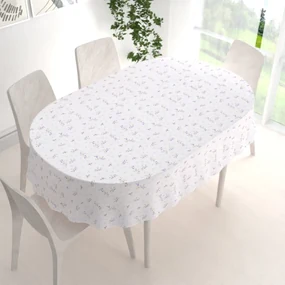 Biante Bavlnený oválny obrus Sandra SA-296 Drobné fialové kvety na bielom 120x200 cm