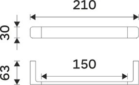Nimco Držiak na uteráky, 21 cm MAYA biela - MAB 29060-05