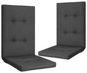 Podložky na záhradné stoličky 2 ks, antracitové 120x50x5 cm 47508