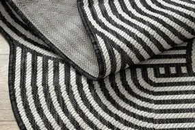 Koberec ORGANIC 1835 geometrický, čierny / sivý