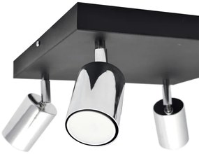 LED Bodové svietidlo TUNE 4xGU10/4,8W/230V matný chróm/čierna