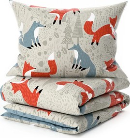 Krepové obliečky do postieľky Renforcé FOXIVA sivé Rozmer obliečky: 45 x 65 cm | 90 x 140 cm