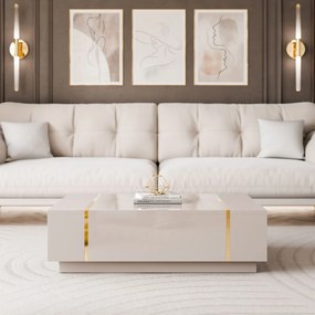 KONFERENČNÝ STOLÍK SANTINO KAŠMÍR VYSOKÝ LESK / ZLATÝ