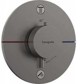 Hansgrohe ShowerSelect Comfort S - Termostat pod omietku pre 2 spotrebiče s EN1717, kartáčovaný čierny chróm 15556340