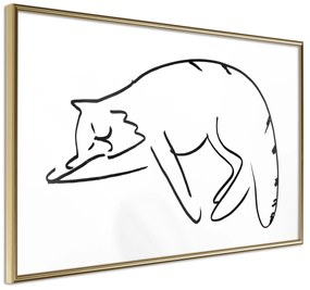 Artgeist Plagát - Cat's Dreams [Poster] Veľkosť: 60x40, Verzia: Čierny rám s passe-partout