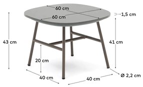 Záhradný odkladací stolík manta 60 x 60 cm béžový MUZZA