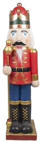 Vianočná dekorácia socha Luskáčik v červenom - 24*24*120cm