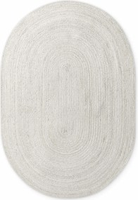 Hanse Home, Kusový koberec Jute Braided 106321 White ovál, 160x230 ovál, biela, chodba / predsieň