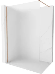 Mexen, Mexen Kioto-X sprchová stena 130 x 200 cm, matná 10 mm, brúsená meď - 800-130-101-65-30-X