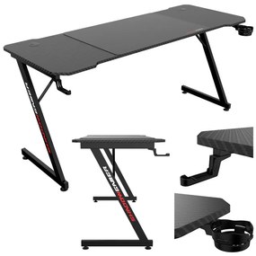 Herný stôl SHADOW GAMER 1.1 s podložkou pod myš
