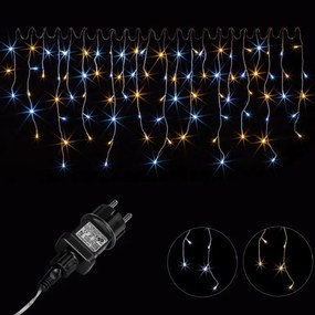 VOLTRONIC svetelný dážď 5 m, 200 LED, teplá a studená biela