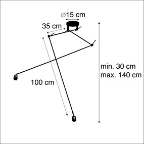 Moderné závesné svietidlo oceľ bez tienidla 2-svetlo - Blitz