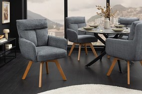 Luxusná otočná stolička s pružinovým jadrom Big George šedá ženilka