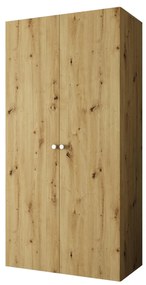 Šatníková skriňa 100 cm Parna 1 (dub artisan + strieborná). Akcia -21%. Vlastná spoľahlivá doprava až k Vám domov. 1125856