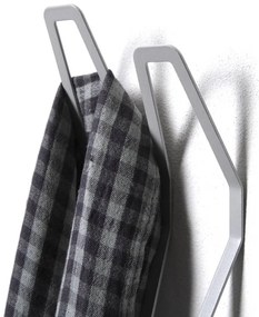 Nástenný designový vešiak dvojitý, sivá