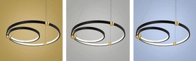 Toolight Toolight, LED závesné svietidlo Black Ring + diaľkové ovládanie APP692-30-50, čierna, OSW-06095