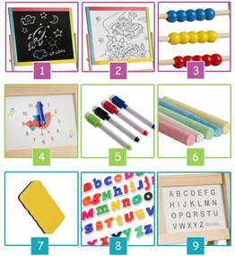 Ricokids veľká magnetická tabuľa s hodinami - viacfarebná