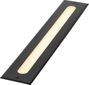 Sada 2 moderných zemných bodových svetiel čierna 50 cm vrátane LED IP65 - Eline