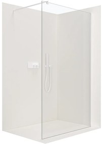 CERANO - Sprchová zástena Walk-in Onyx Ľ/P - guľatá vzpera - biela matná, transparentné sklo - 100x200 cm, CER-CER-482968