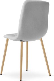 Set dvoch jedálenských stoličiek LIBRA svetlosivé / hnedé nohy (2 ks)